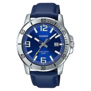 Casio Standard Navy Blue Leather Analog Men Watch MTP-VD01L-2BVUDF