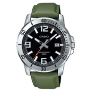 Casio Standard Green Leather Analog Men Watch MTP-VD01L-3BVUDF