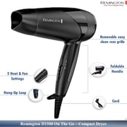 Remington On The Go Compact Hair Dryer 2000W - RED1500