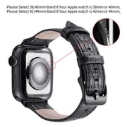 Dux Ducis Luxury Leather Band + Watch Case Black For Apple Watch 42/44mm