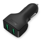 Aukey AiPower 2-Port 24W Car Charger Type C Cable Black