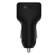 Aukey AiPower 2-Port 24W Car Charger Type C Cable Black