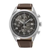 Seiko Chronograph Brown Leather Analog Watch For Men SSB275P1