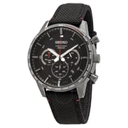 Seiko Chronograph Black Silicone Analog Watch For Men SSB359P1