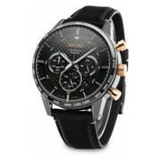 Seiko Chronograph Black Leather Analog Watch For Men SSB361P1