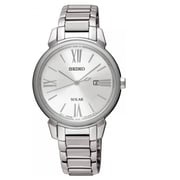 Seiko Solar Silver Metal Analog Watch For Women SUT323P1