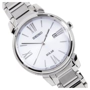 Seiko Solar Silver Metal Analog Watch For Women SUT323P1
