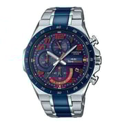 Casio Edifice Silver/Blue Stainless Steel Men Analog Watch EQS-920TR-2A