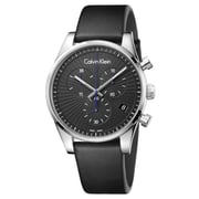Calvin Klein Steadfast Black Leather Men Analog Watch K8S271C1