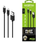 Oraimo 2In1 Micro USB & Lightning Cable 1m Black