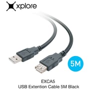 Xplore EXCA5 Male-Female USB Extension Cable 5M Black