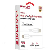 Promate USB-C To Lightning 1.2m White