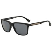 Emporio Armani Black Plastic Polarized Men EM-4047-506381-56 Sunglasses