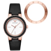 Emporio Armani AR80027 Greta Black Leather Women Watch