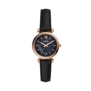 Fossil  Carlie Mini  Black Leather Women Watch ES4700