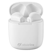 Cellularline Aries - Universal Wireless Capsule-Shaped Stereo Earphones with Portable Charger White