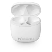 Cellularline Aries - Universal Wireless Capsule-Shaped Stereo Earphones with Portable Charger White