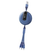 TRX MA0081 3in1 Telescopic Data Cable (USB 2.0 Type A to Lightning/Micro/TypeC) Dark Blue