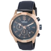 Tornado Navy Blue Leather Men Watch T8111-RLNN