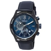 Tornado Navy Blue Leather Men Watch T8111-XLNN