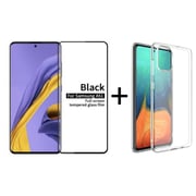 Glassology 5D Tempered Glass+ Clear Back case For Samsung A51