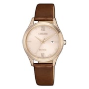 Citizen Eco-Drive Brown Leather Women Watch EW2533-11X
