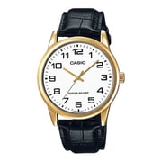 Casio Enticer Black Leather Men Watch MTP-V001GL-7BUDF