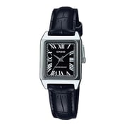 Casio LTP-V007L-1B Dress Black Leather Analog Watch Women