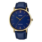 Casio Dress Blue Leather Men Analog Watch MTP-VT01GL-2B