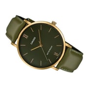 Casio Dress Green Leather Men Analog Watch MTP-VT01GL-3B