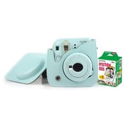 Fujifilm INSTAX Mini 9 Instant Film Camera Ice Blue + Leather Bag + 20 Mini Sheets