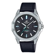 Casio EFR-S107L-1AV Edifice Black Leather Analog Watch Men