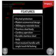 Impex Electric Kettle 1.8 Litres ER1801