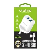 Oraimo Dual USB Firefly Wall Charger - White