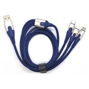 Brave Zinc 3In1 Braided Charging Cable 0.37m - Blue