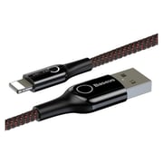 Baseus C-Shaped Light Intelligent Power Off Lightning Cable Black 1m