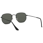 Rayban Hexagon Black Metal Polarized Unisex Sunglasses - RB3548N-002/58-51