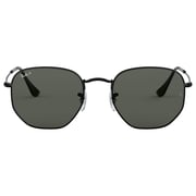 Rayban Hexagon Black Metal Polarized Unisex Sunglasses - RB3548N-002/58-51