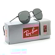 Rayban Hexagon Black Metal Polarized Unisex Sunglasses - RB3548N-002/58-51