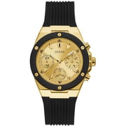 Guess Athena Black Silicone Multi-function Watch For Women GW0030L2