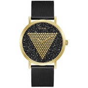 Guess Imprint Black Stainless Steel Analog Watch For Men GW0049G2
