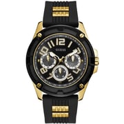 Guess Delta Black Silicone Multi-function Watch For Men GW0051G2