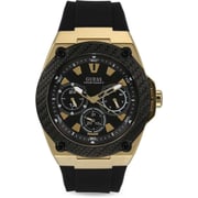 Guess Legacy Black Silicone Multi-function Watch For Men W1049G5