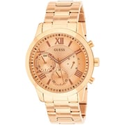 Guess Solar Rose Gold Stainless Steel Multi-function Watch For Women W1070L3
