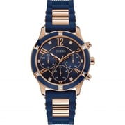 Guess Breeze Blue/Rose Gold Silicone Chronograph Watch For Women W1234L4