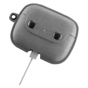 Woodcessories AirPod Pro Leather Necklace Strap Case Stone Grey