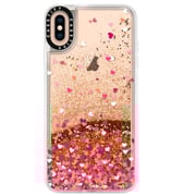 Casetify Glitter Case iPhone Xs Max Confetti Hearts Rose Gold