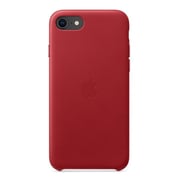 حافظة جلد أبل أحمر لهاتف iPhone SE