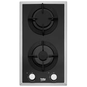 Beko 30cm Built-in Ceramic Electric Hob, 2 Zones, Stainless Steel - HDCC32200X