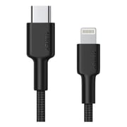 Aukey CB-CL1 Braided Nylon USB C To Lightning 1.2M Black